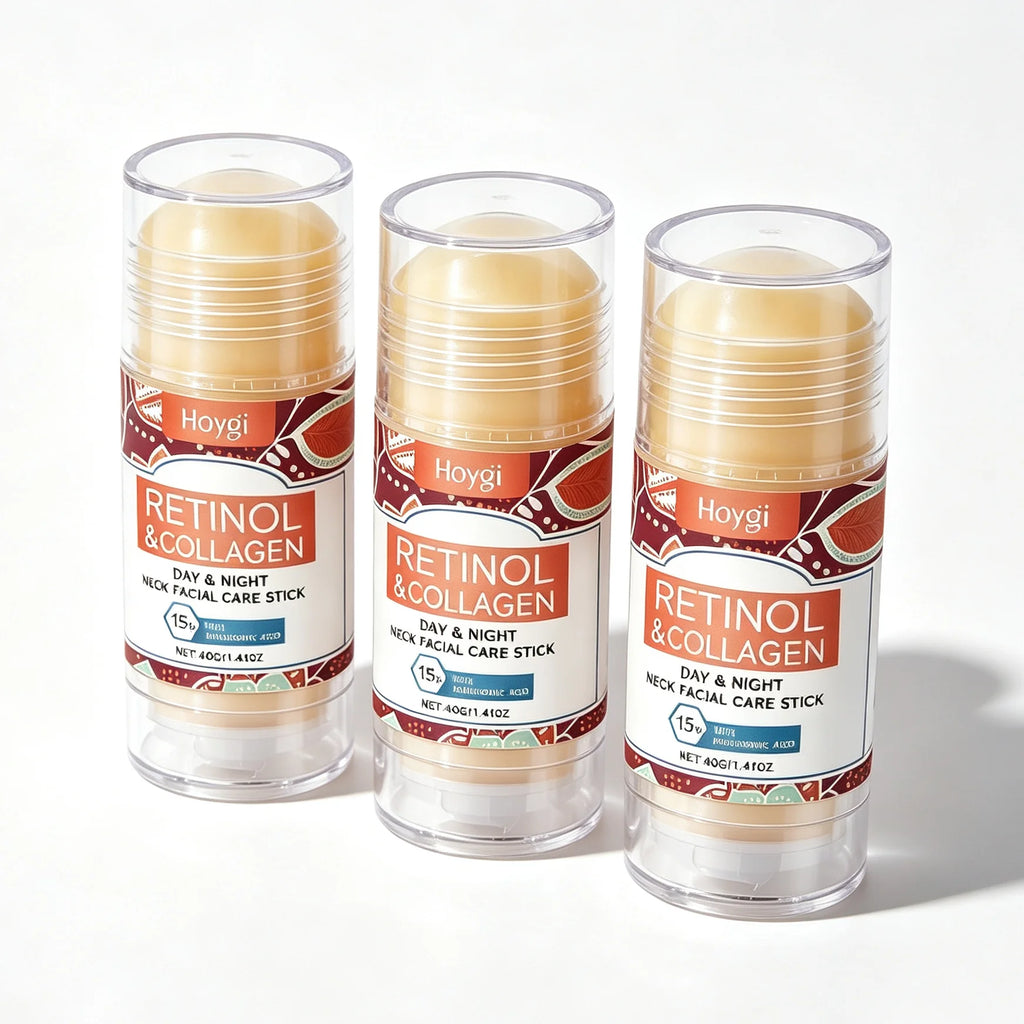 Retinol Collagen Neck and Face Care Stick Fast Hydrating 15% Hyaluronic Acid Anti Wrinkle Anti Aging Neck Line Cream Stick Smooth Fine Lines Sagging Skin Tightening Moisturizing Beauty Stick 40g,Multi Area Application