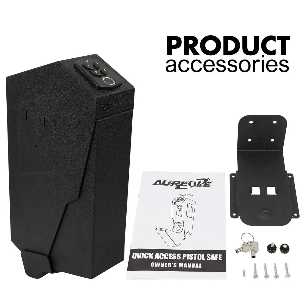 Biometric Handgun Safe, Quick Access Handgun Safe Lock Box for Home Fingerprint Hand Gun Safe Biometric/Keypad/Key Silent Mode