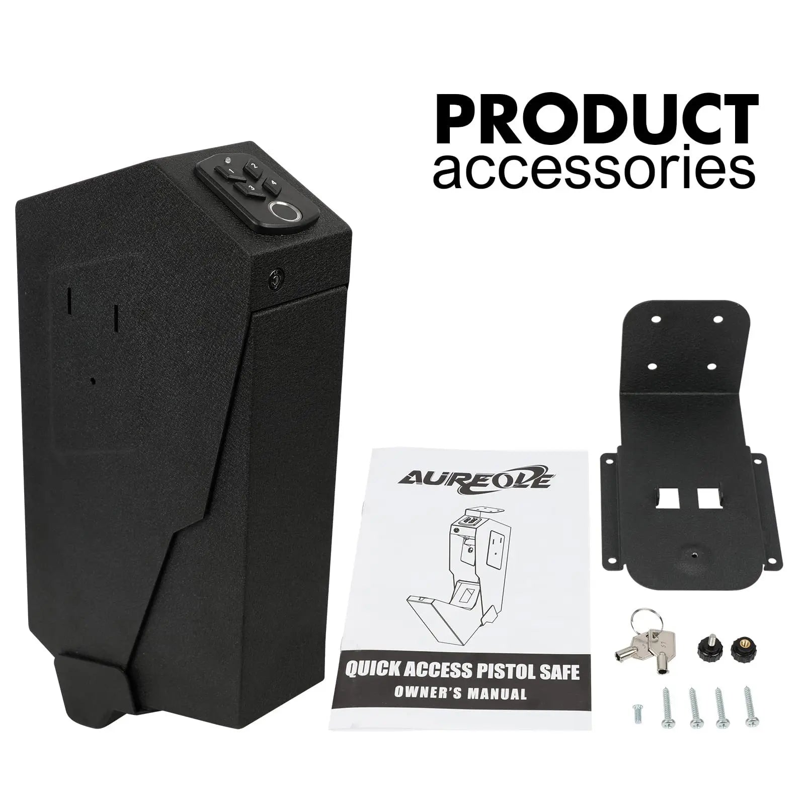 Biometric Handgun Safe, Quick Access Handgun Safe Lock Box for Home Fingerprint Hand Gun Safe Biometric/Keypad/Key Silent Mode