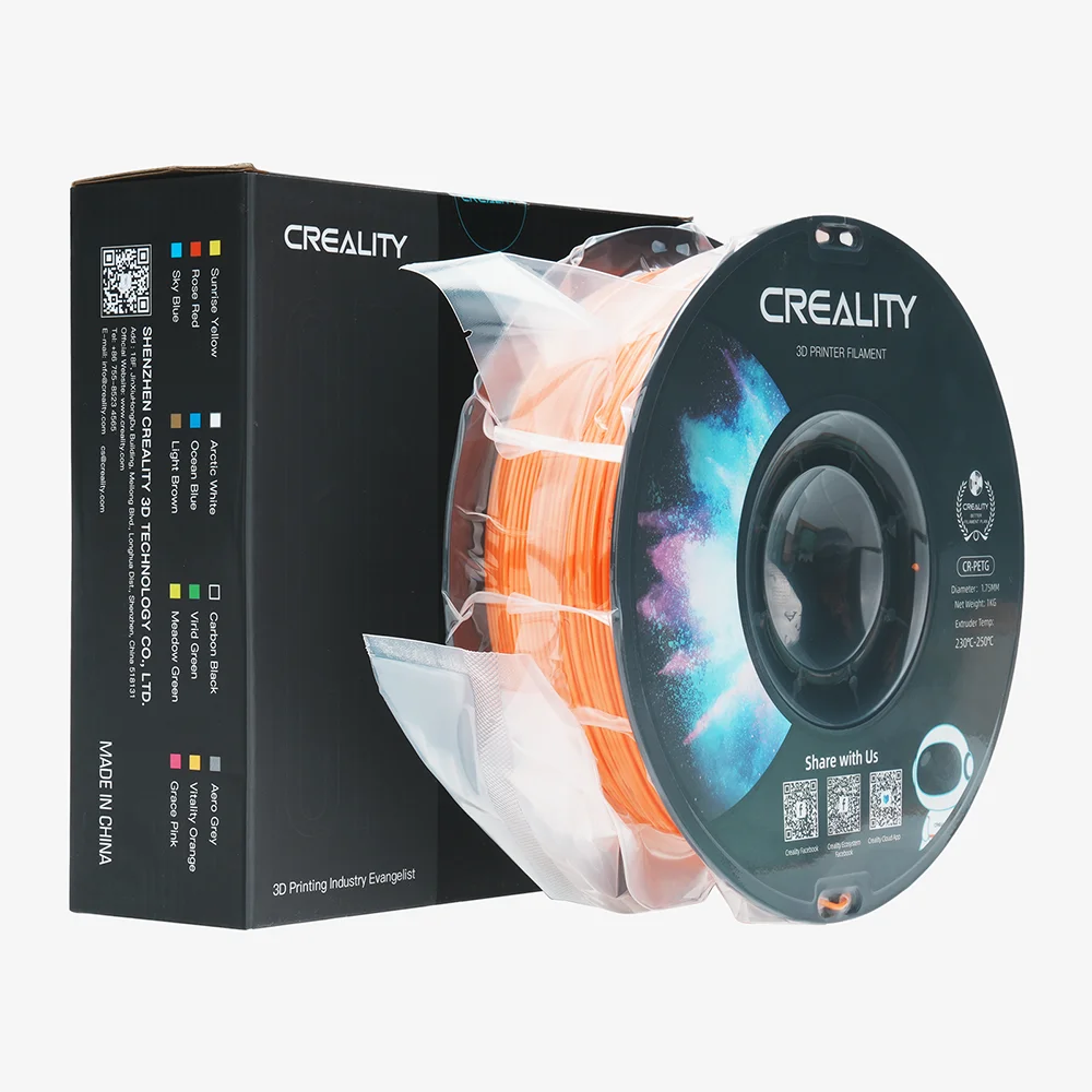 Creality CR-PETG Filament 1.75 mm Excellent Toughness Odourless Non-Toxic Moisture Resistant 1KG Filament for 3D Printer