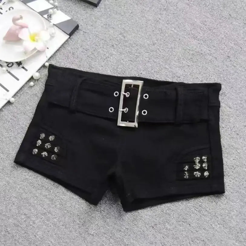 Vintage Streetwear Style Washed Retro Leopard Print Shorts 2025 Sumemr New Denim Shorts Women Y2k Sexy Slim Fit Bodycon Jean