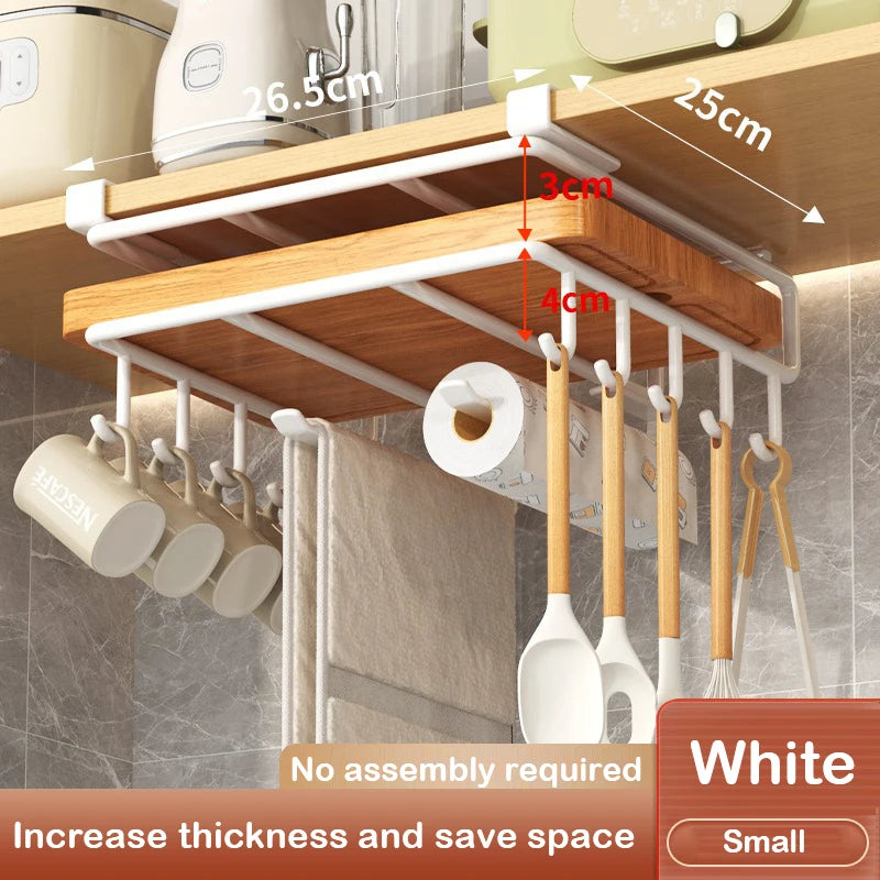 Kitchen Under Cabinet Basket Storage Shelf Cutting Board Rack Kitchen Closet Rack Under Desk Cabinet Office Bathroom Organizers