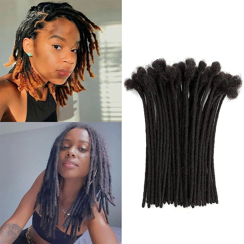 Dreadlocks Brazilian Human Hair Strand Crochet Braid Hair Loc Extension 0.6 0.8 CM Kinky Braiding Bundles Microlocks Wholesale