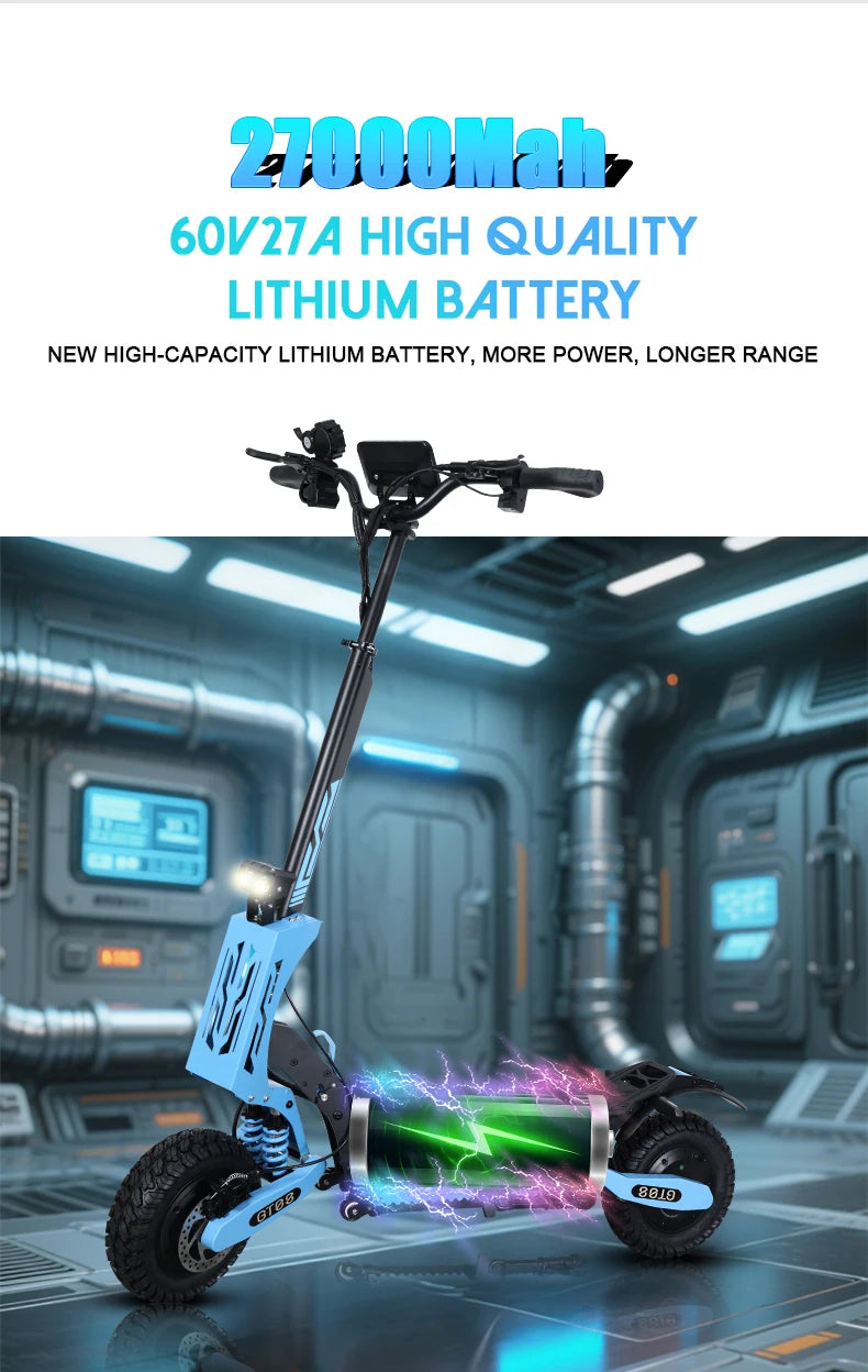 5600W Adult Electric Scooter Dual Motor Top Speed Sport Folding E-Scooter with Detachable Seat