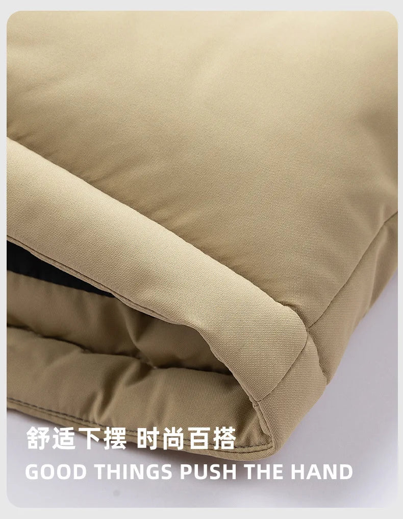 Custom LOGO cotton-padded clothes for men and women 2025 winter new thickened warm removable hooded cotton clothes couple jacket