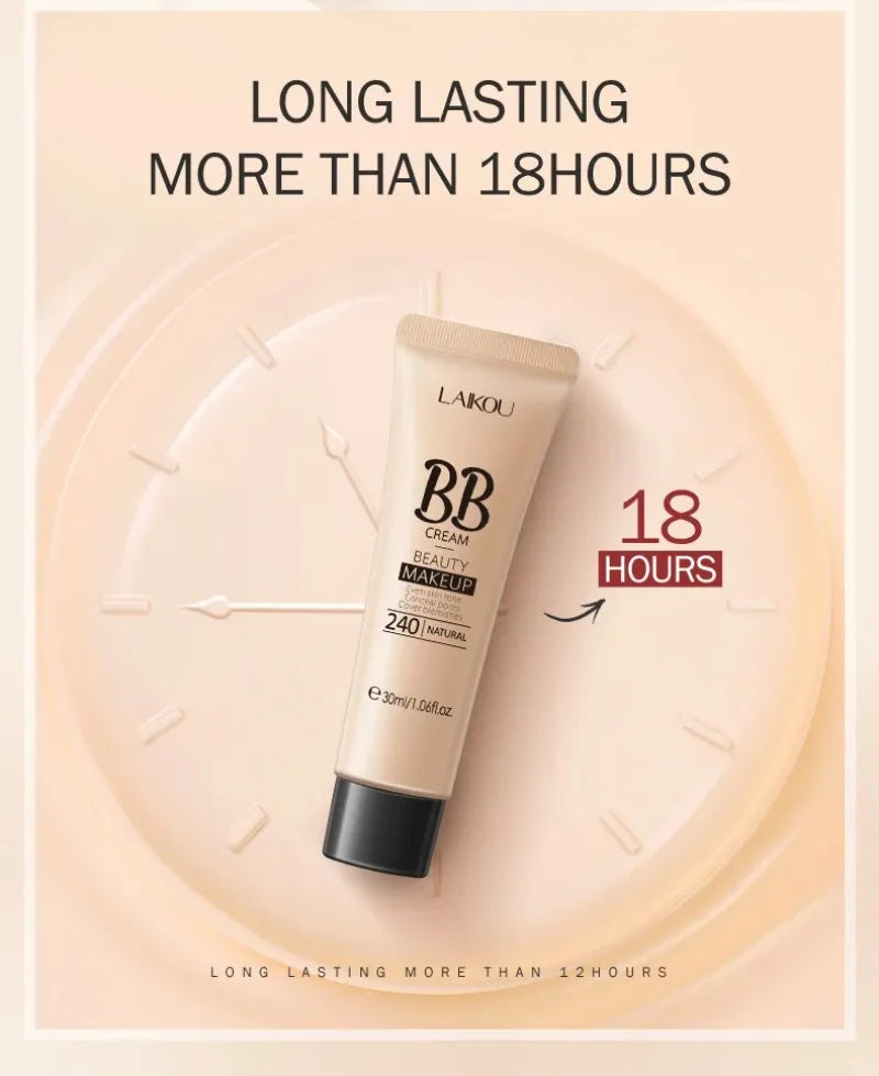 BB Cream Base Makeup Long Lasting Waterproof Brighten Skin Tone Cover Blemishes Concealer Liquid Face Foundation Cosmetics 30ml