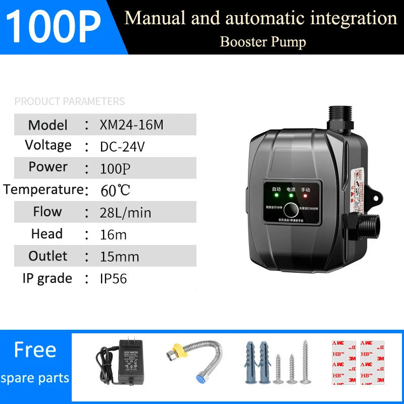 110V/220V New Automatic Booster Pump Tap Water Pipeline Booster Water Heater Shower Shower Bath Water Pressure Pressurized Mute