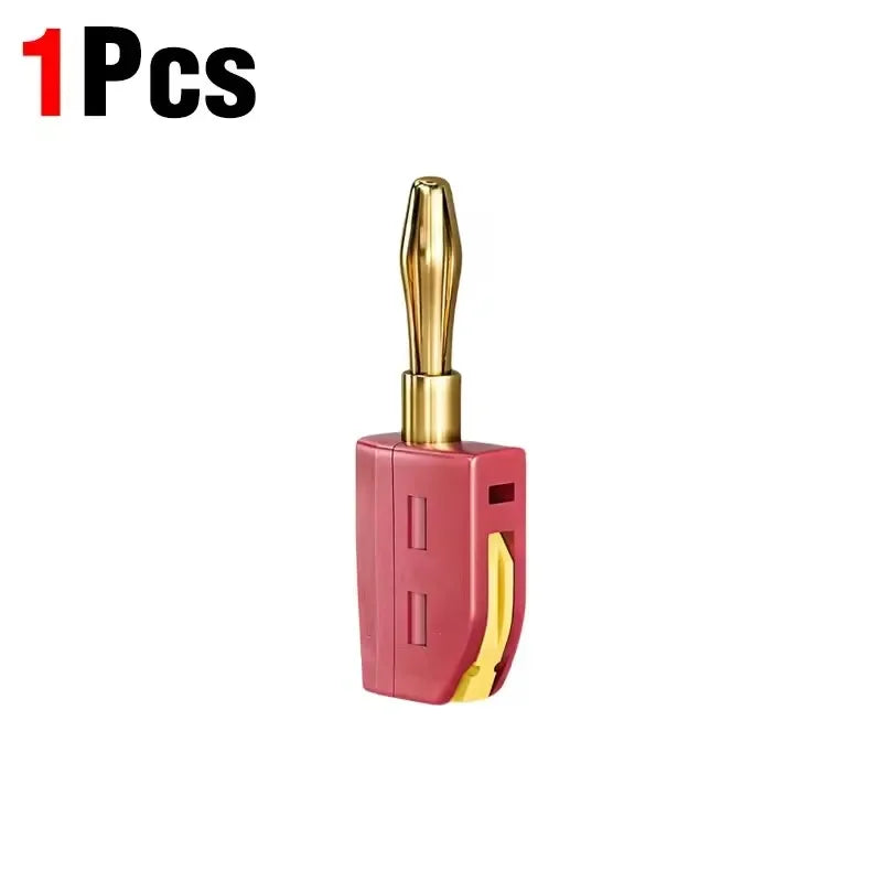 1/2/4Pcs 4mm Banana Plug High Current Quick Connect Gold-Plated Banana Connector 32A Red&Black No Solder Wire Connectors