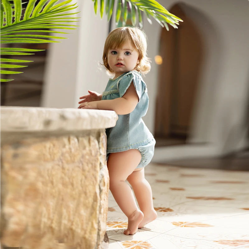 Ali Co SS26 Blue Denim collection Cotton boys girls outfits dress skirt shirt and overalls