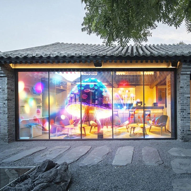Transparent Advertising Led Video Wall Panel Roll up Crystal Rgb Flexible Mesh Glass Sticker Screen Luxury Thin Film LED