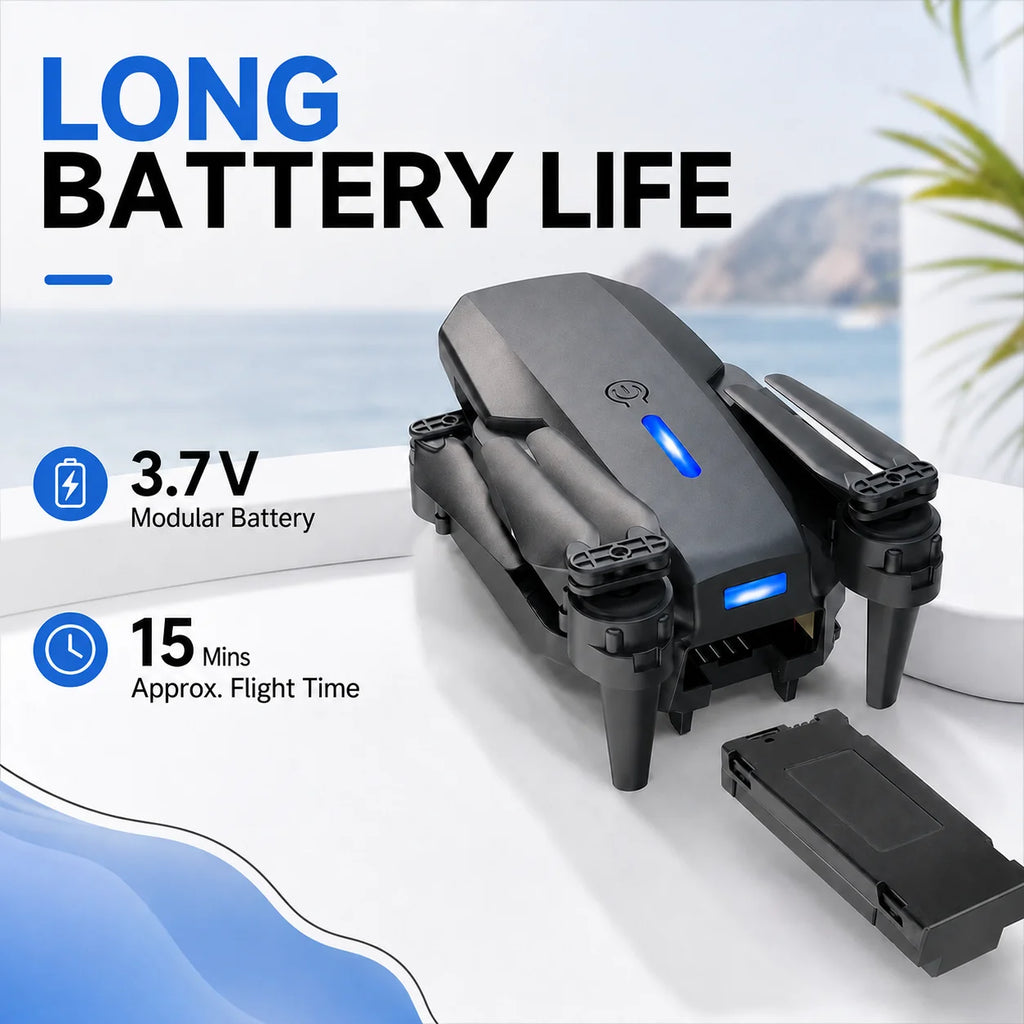 ZNLYRION 4K Dual Camera FPV Drone E88 Pro 15Mins Flight Time Foldable Quadcopter with Altitude Hold Headless Mode One-Key Takeoff/Landing