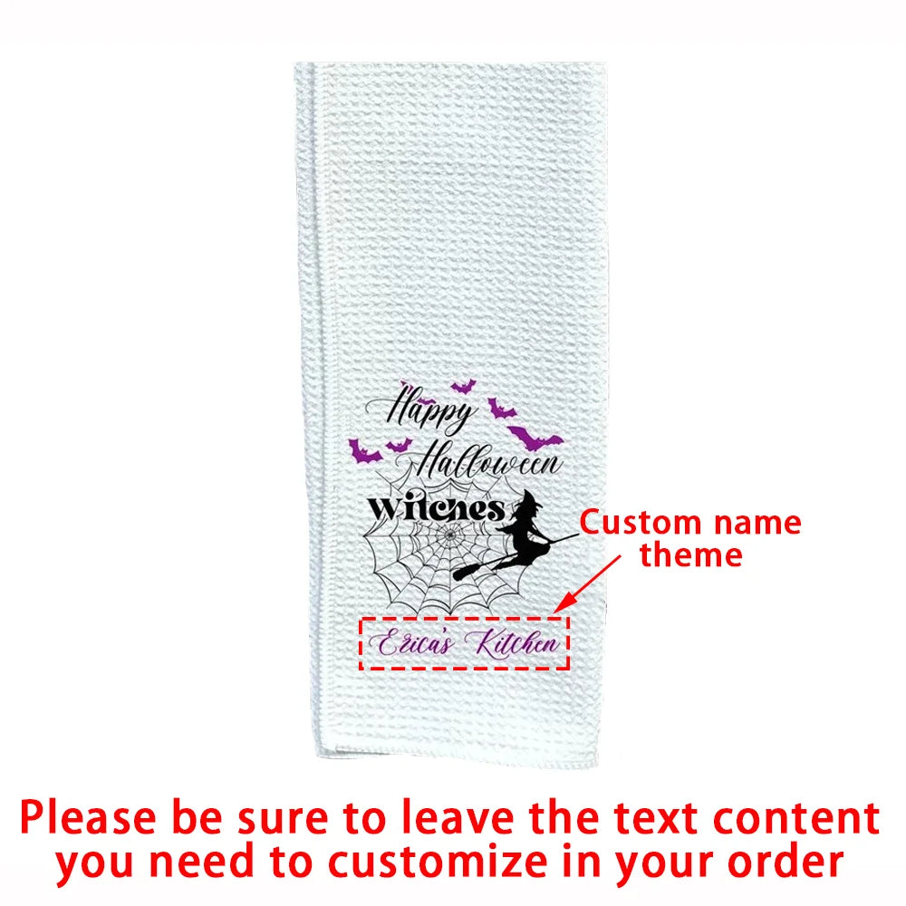 Custom 1Pcs Halloween Theme Dish Towel Tea Towel Halloween Kitchen Decor Fall Gift for Mom Dish Towel Party Table Accessories