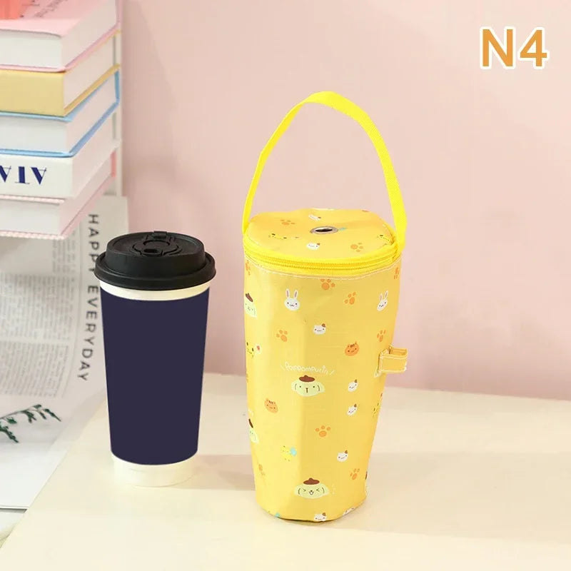 Sanrio Handheld Water Cup Bag Hello Kitty Cold Insulation Heat Preservation Portable Cartoon Water Bottle Pocket Kawaii Outdoors