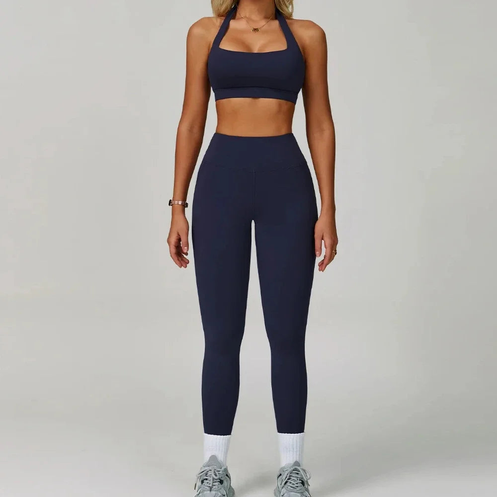 2Pcs Sets Women's Tracksuit Fitness Clothes Yoga Sets Sportswear Workout Bra High Waist Leggings Set Gym Clothing Sports Suits