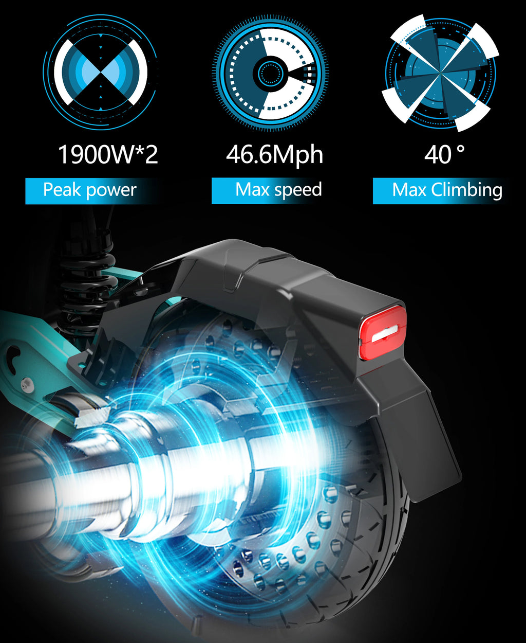 Single Motor 1000W Dual-Motor 2-Wheel Foldable Electric Scooter 50Km/h Powerful E-Scooter for Adults with 10-Inch Off-Road Tire