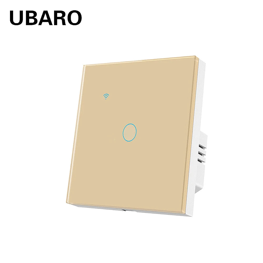 UBARO EU Standard 2 Way Wifi Smart Wall Switch Multi Control Voice Timer Sharing Function Works With Tuya App Home Improvemet
