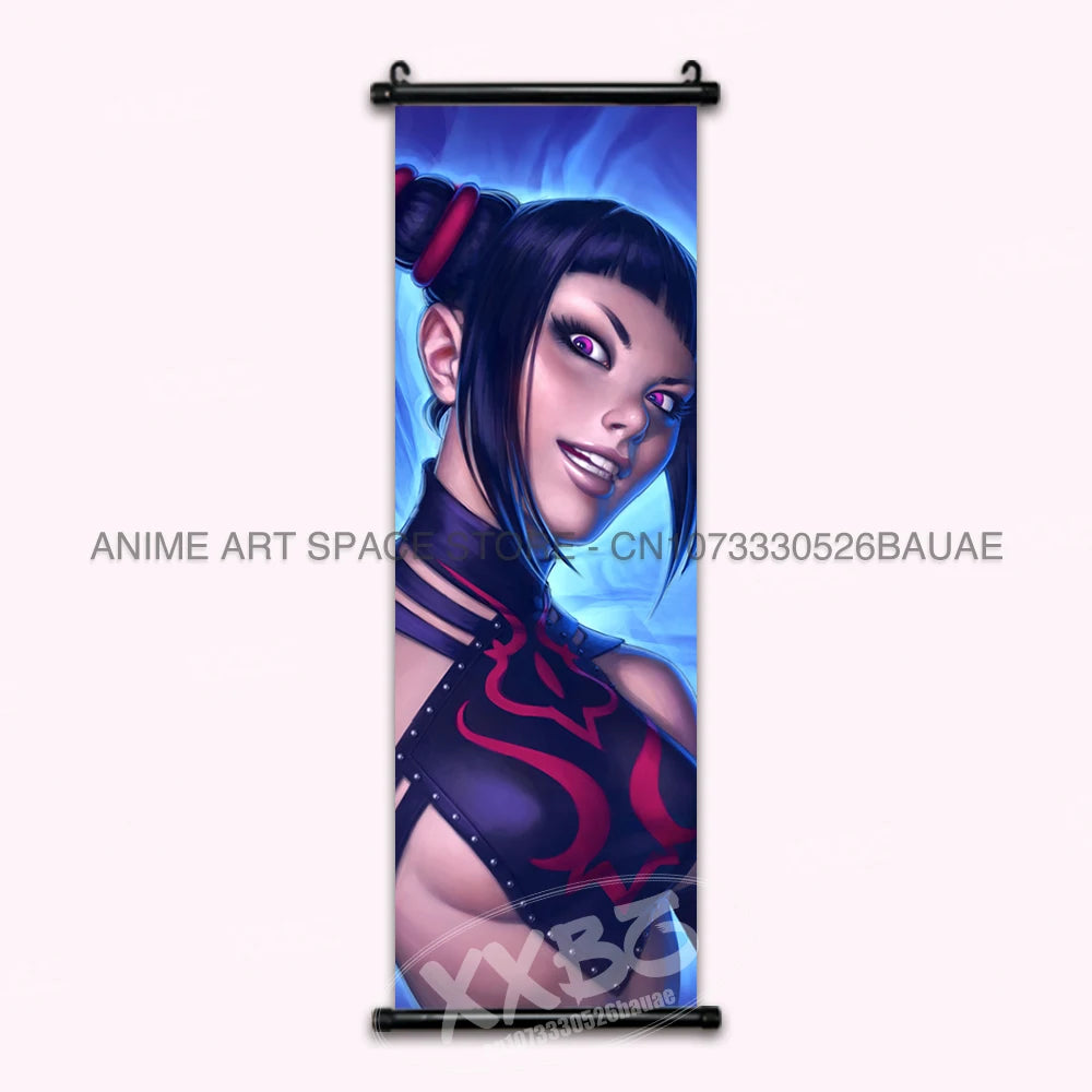Street Fighter Hanging Painting Fighting Game Wall Artwork Gouken Scrolls Picture Sakura Kasugano Print Canvas Poster Home Decor