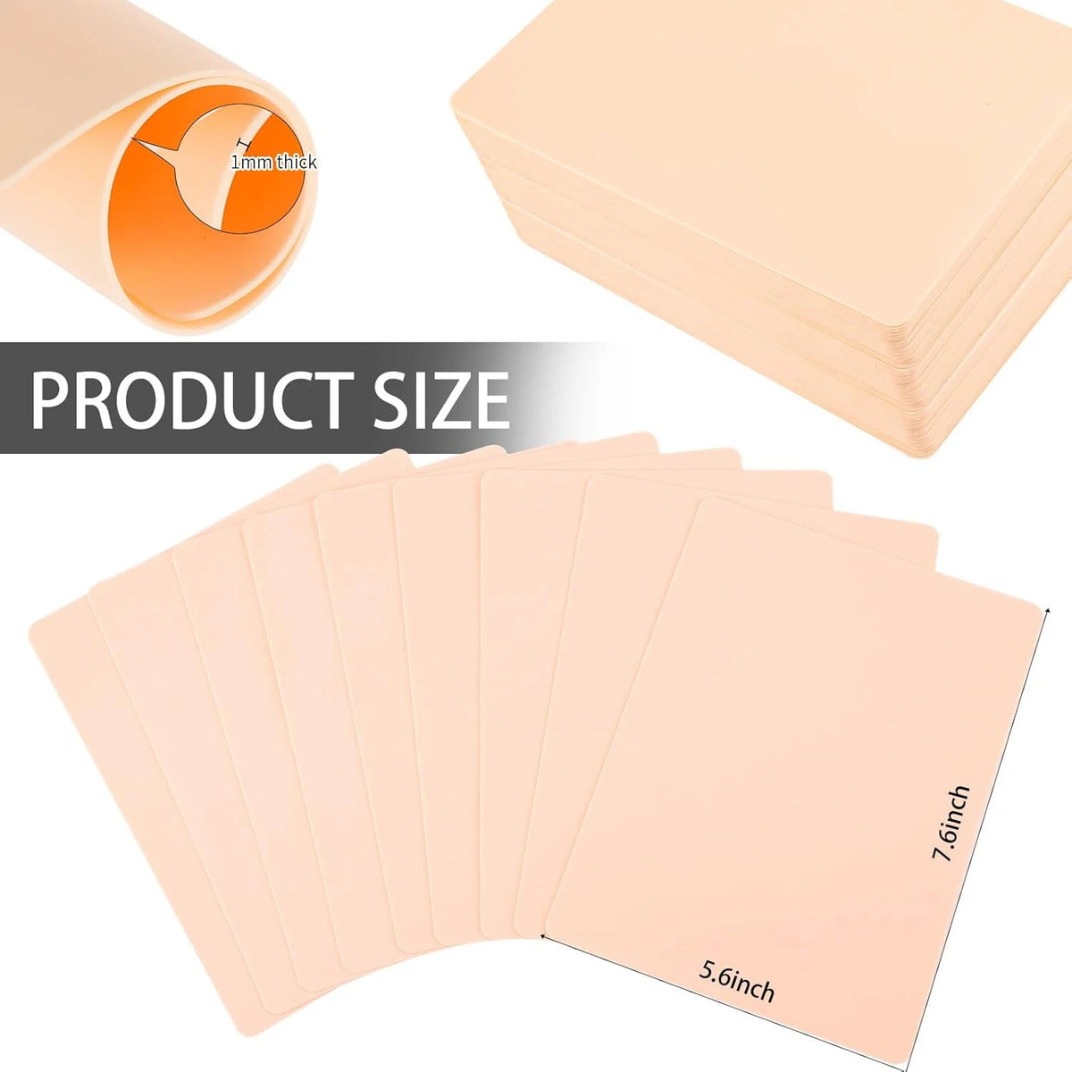 20/10/5/3/1PCS Tattoo Practice Skin Blank Fake Tattoo Skin Synthetic Leather for Permanent Makeup Tattoo Beginner Exercise Tool