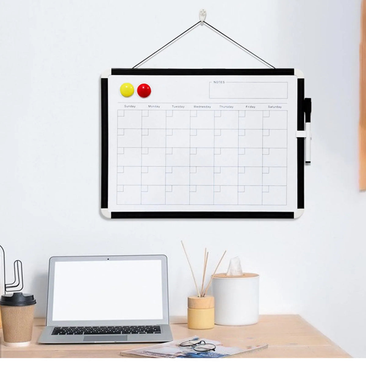 Monthly Calendar Dry Erase Whiteboard Replacement Magnetic Calendar White Board Easy To Write Practical Lightweight for School
