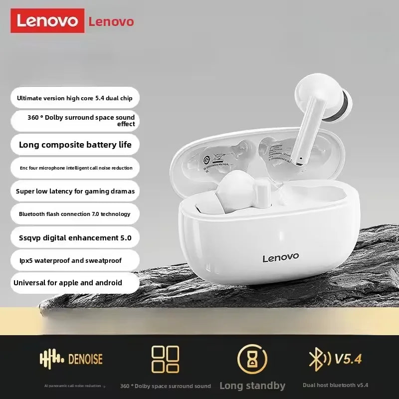 Lenovo TA210 TWS Wireless Bluetooth 5.3 Earphones Gaming Low Latency Dual Mode Music Earbuds Sports In-Ear Headset With Mic New