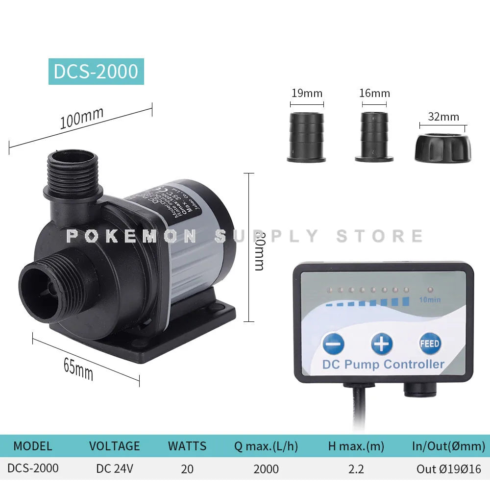 Jebao Jecod Pump DCS 1200-12000 L/H Aquarium Fish Tank Adjustable Submersible Controllable Water Pump Flow Fountain DC 24V