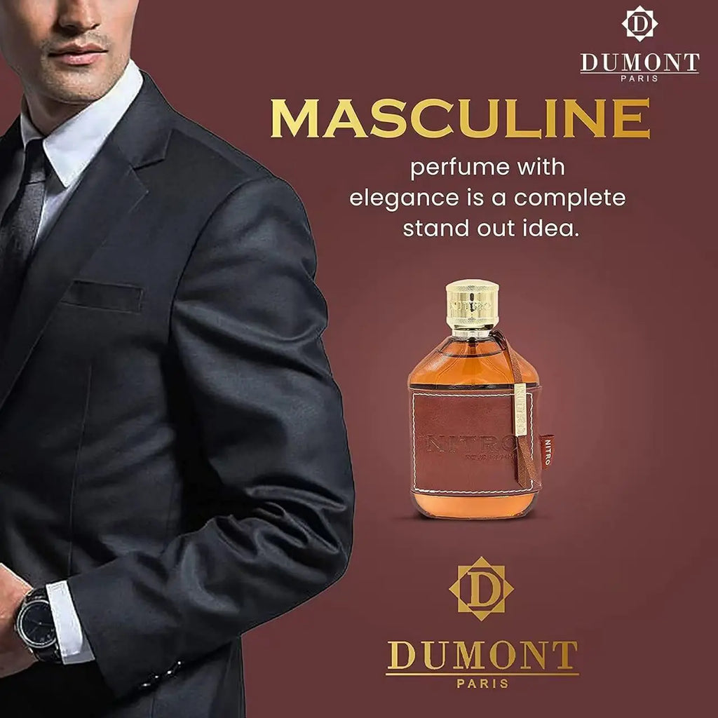 Dumont Paris Nitro Pour Homme new men's perfume spray, fresh and elegant, wood citrus fragrance, 3.4oz, lasting fragrance, suitable for various occasions gift choice