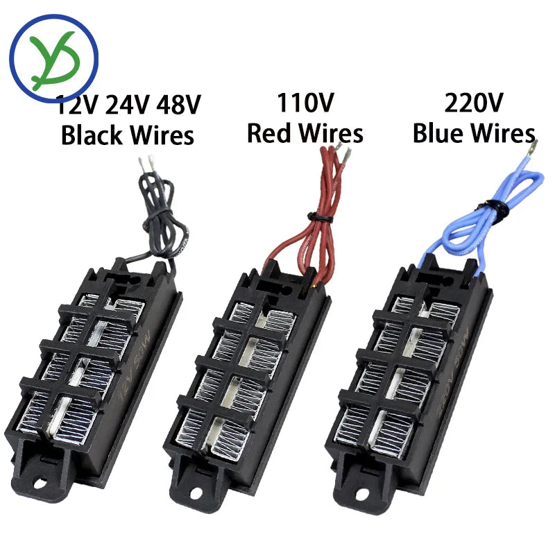 2Pcs 12V~220V 50W~200W Incubator Heater PTC Electric Heater Ceramic Air Heater Heating Element 54B2 95*31mm