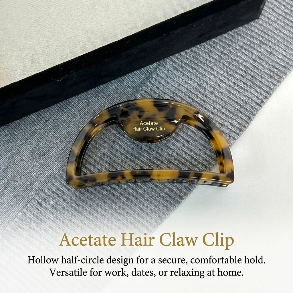 Women's Hair Claw Clips European And American Hair Accessories Hollow Hair Claw Clip Acetic Acid Grip Large Meatball Hair Claw