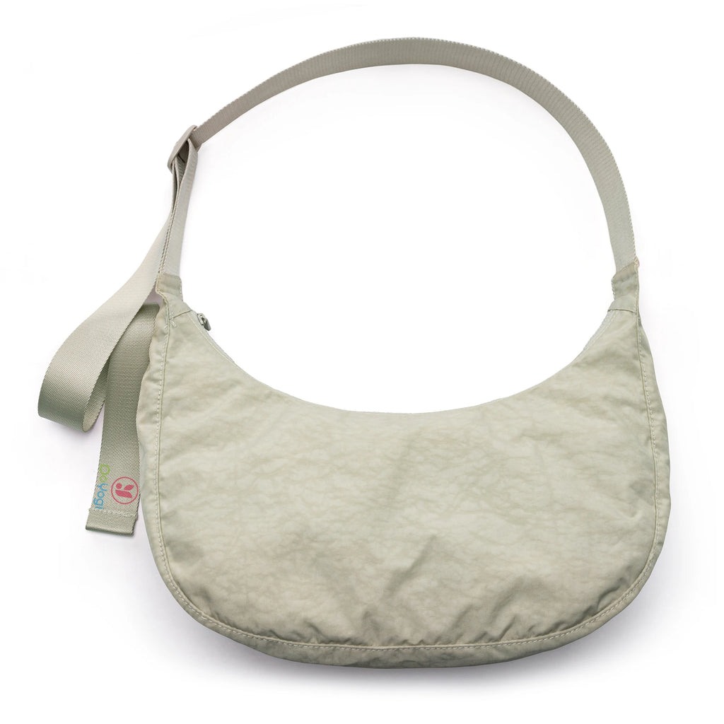 Nylon Medium Crescent Bag for Women Men,Crossbody Bag with Adjustable Strap&Dual Interior Zip Pocket Casual Daily Shoulder Bag