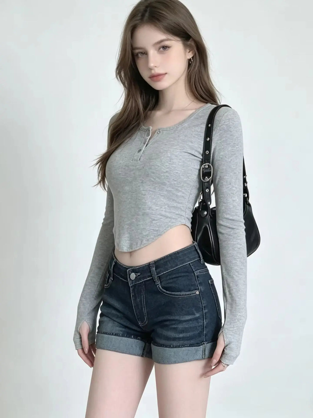 Women's Deep Blue Denim Shorts Washed Y2K Fashion Harajuku High Street 2000s Style Streetwear 90s Retro Shorts Jeans Clothing