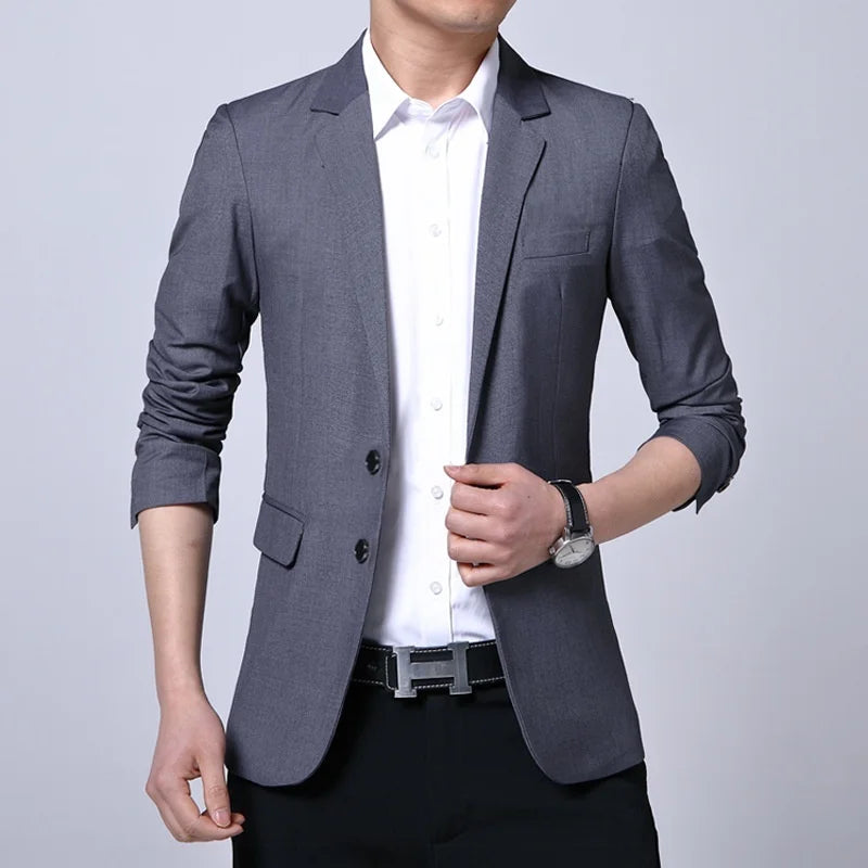 S-7XL New Business Dinner Gentleman Slim Gentleman Group Dress Fashion Men British Style Dress Best Man Solid Color Blazer
