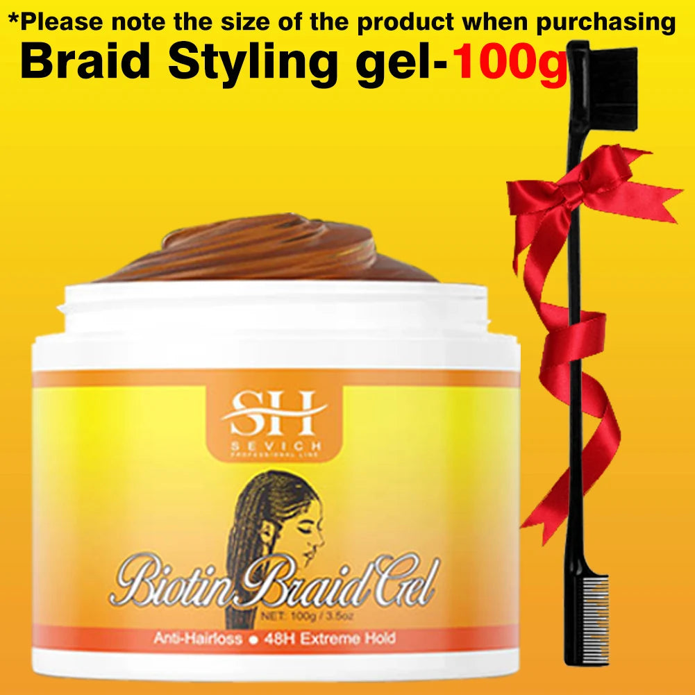 Edge Control Gel Set Hair Braiding Gel Biotin Anti Break Hair Wax Non-Greasy Hair Styling Cream Anti-Frizz Wax Stick For Wig