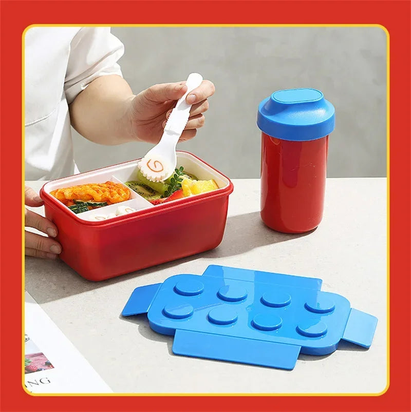Lunch Box DIY Building Block Portable Modular for Children Student Outdoor Picnic Bento Food Storage Container Fruit Salad Box