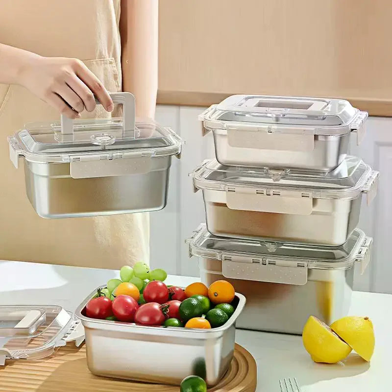 Stainless Steel Bento Box Large Capacity Microwave Safe Portable Lunch Box Food Storage Container for Work School Picnic