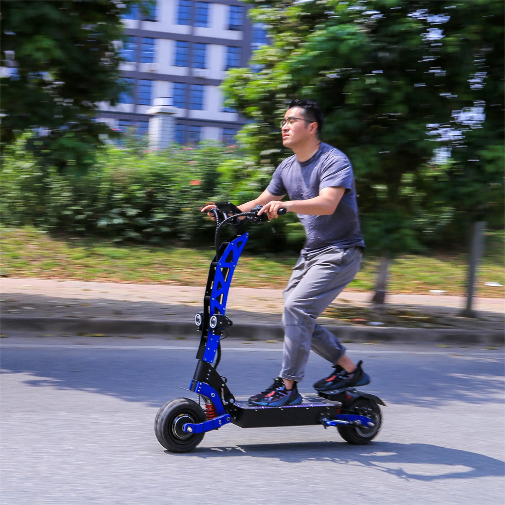 E8P 6000W Dual Motor 60V 40AH Electric Scooter 11 inch Off-Road Tyres with Seat Max Speed 85-90km/hLCD Display Foldable Escooter