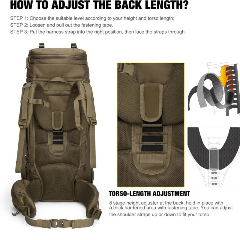 Extra Large Capacity 75L Outdoor Hiking Travel Bag Unisex Waterproof Durable Mountaineer Climbing Bag Camping Hiking Travel Bags