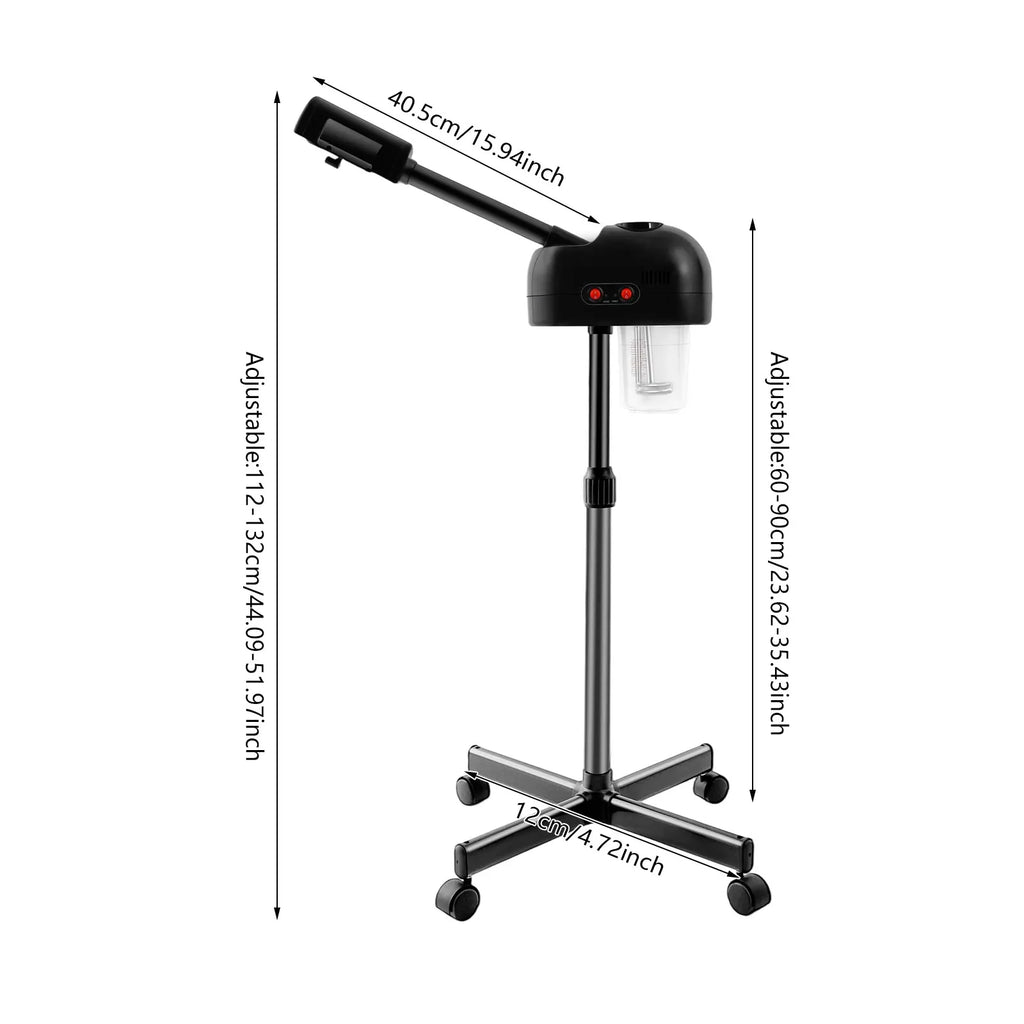 750ml Ozone Facial Steamer Height Adjustable Sprayer 360° Rotatable Movable Skin Care Equipment for Salon Beauty Spa White/Black