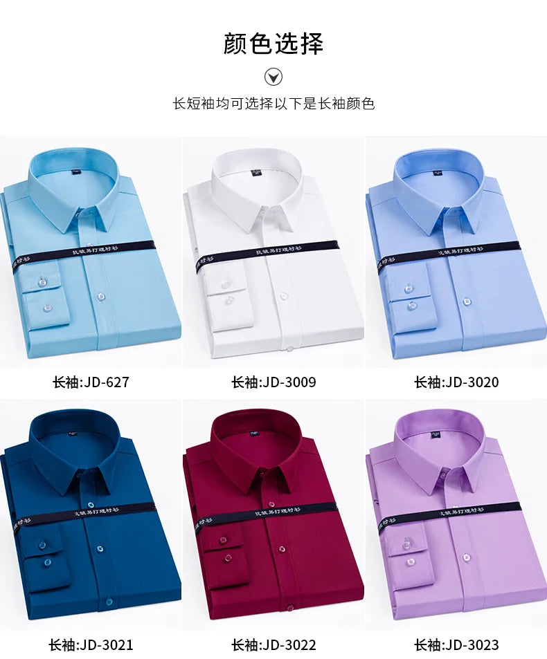 4XL 5XL 6XL 7XL 8XL Bamboo Fiber Plaid Shirt Striped Blue Casual Business Longsleeve Shirt for Men Streetwear Slim Fit Shirt Men