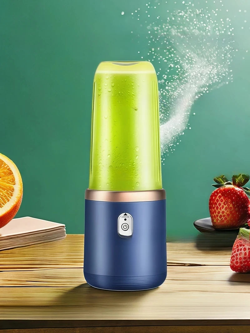 Multifunction Double Cup Juicer 400ml USB Rechargeable Portable Electric Juicer 6 Blade Fruit Blender for  Home Kitchen Tool