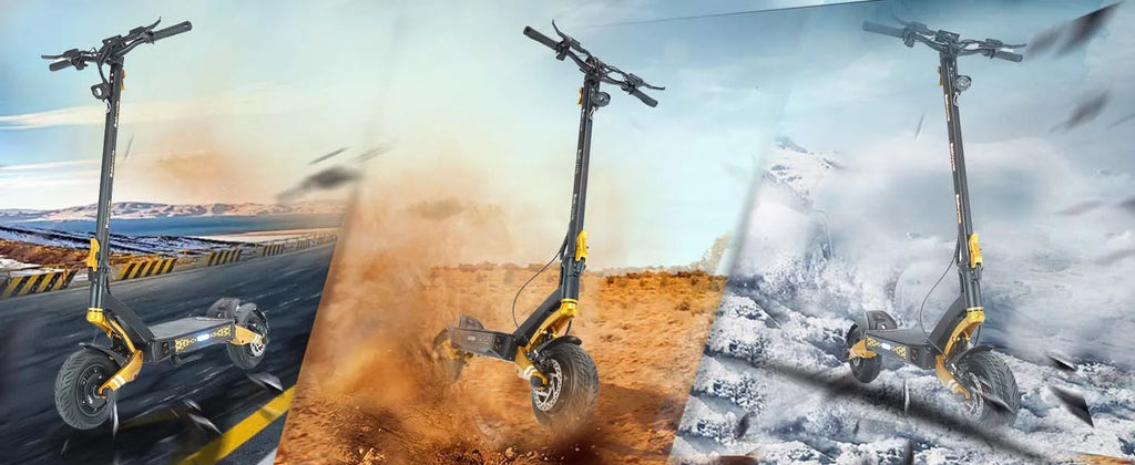 Foldable Electric Scooter for Adults, Motor 3000W*2, 50V 23Ah Battery, Long Range 50-70 Miles, 10" Off-Road Tires, High Power Commuter Scooter