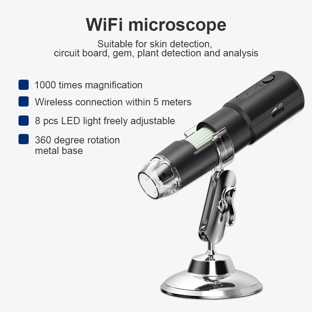 1000 times Wireless Dermatoscope Scalp Skin Analyzer Machine Facial and Body Analyzer Electronics Microscope Beauty Health Pro