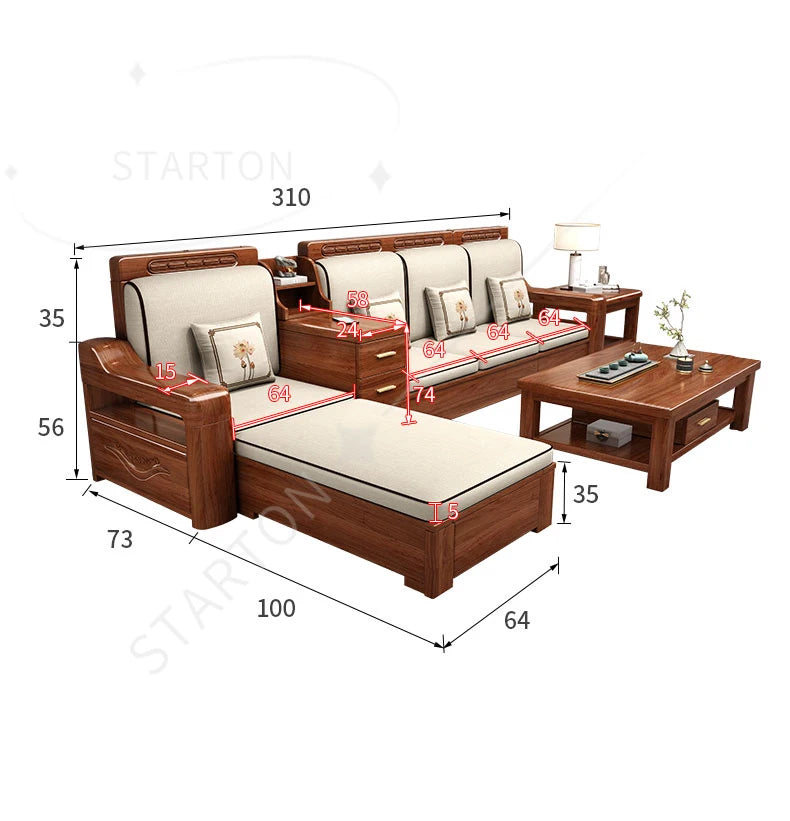 2025 Easy Installation Living Room Sofas Wooden Living Room Furniture Wooden Sofa Frame Fabric Sofa Covers