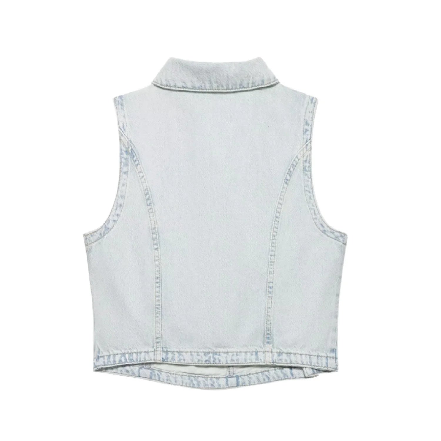 2026 Summer Women Denim Double-Breasted Vest Set Casual Turn-Down Collar Trousers New Fashion Outfit Set