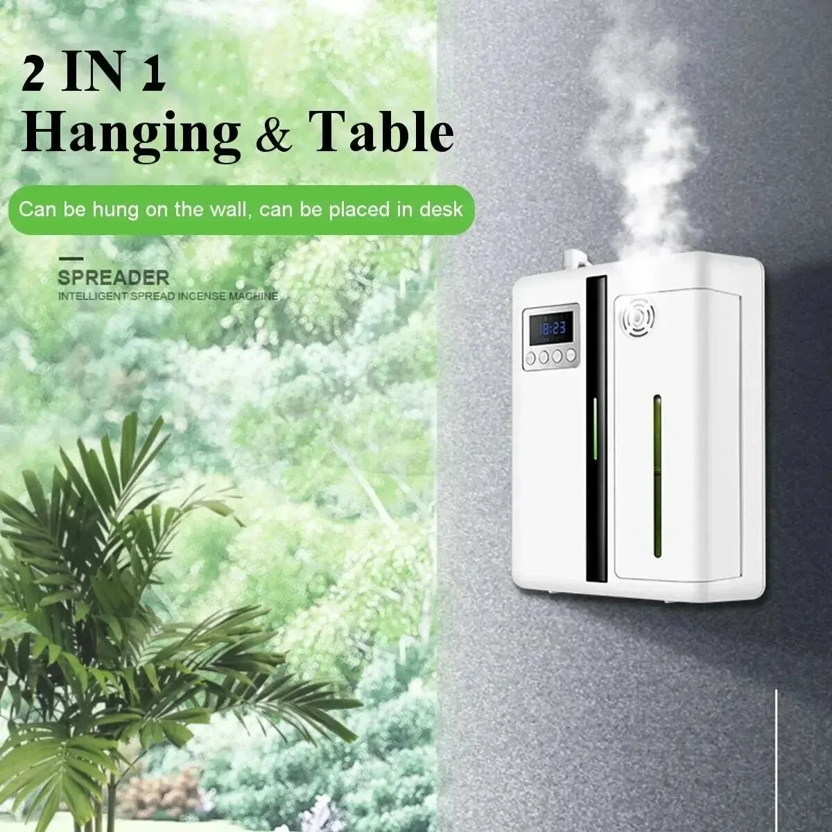 200ml Waterless Scent Aroma Diffuser Bluetooth Wall-Mounted Fragrance Machine Smart Scent Diffuser for Essential Oil Hotel Home