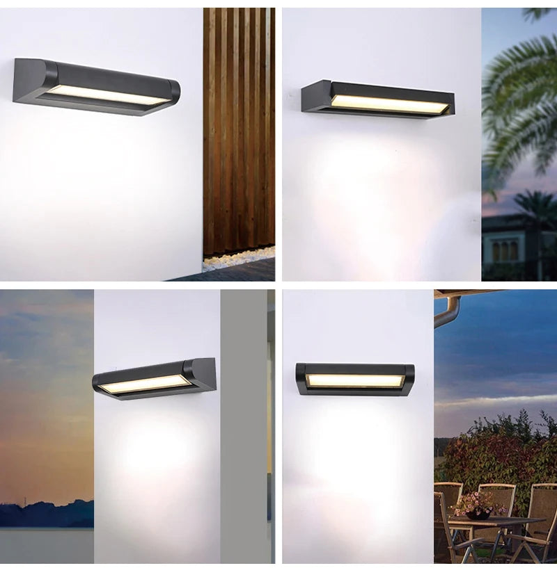 Outdoor Wall Light LED 350Adjustable Angle Waterproof Wall Lamp Aluminium Garden Porch Home Balcony Home Decor Lighting