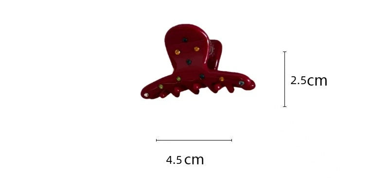 Colorful Diamond Acetic Acid Hair Claw Sweet Elegant Bangs Side Clip Small Grab Clip Women Girls Half Tied Hair Claw Accessories