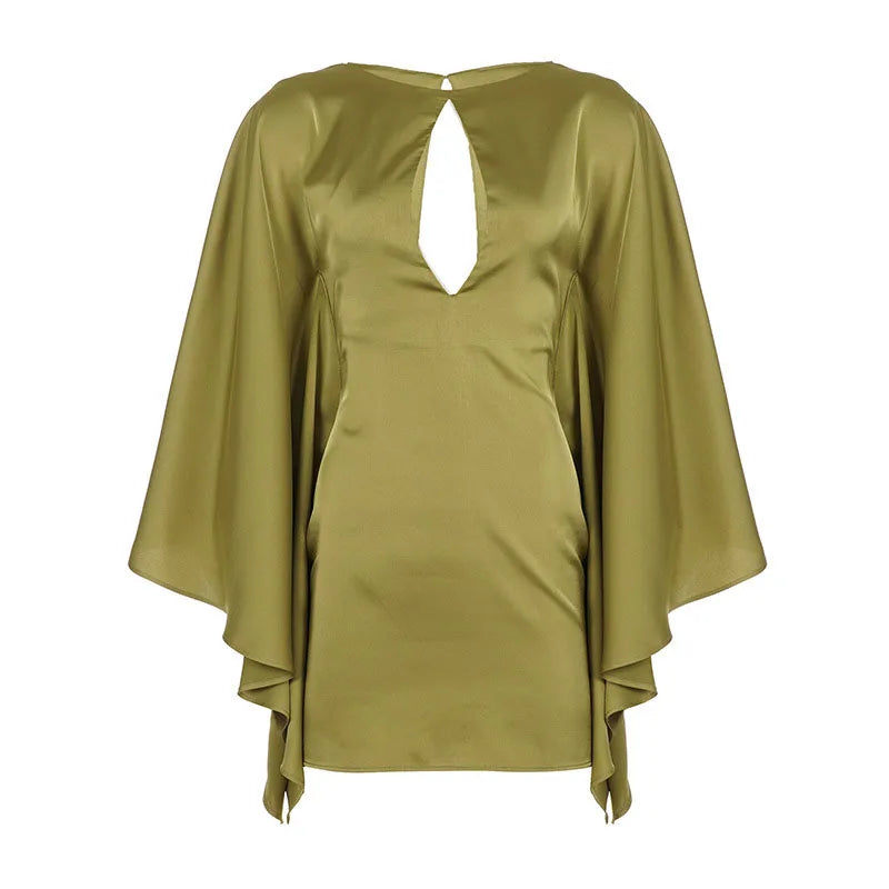 Backless Women Dress Satin Spaghetti Strap Maxi Dresses Back Tail Cowl Drape Front Neck Side Split Hem Elegant Evening Bodycon