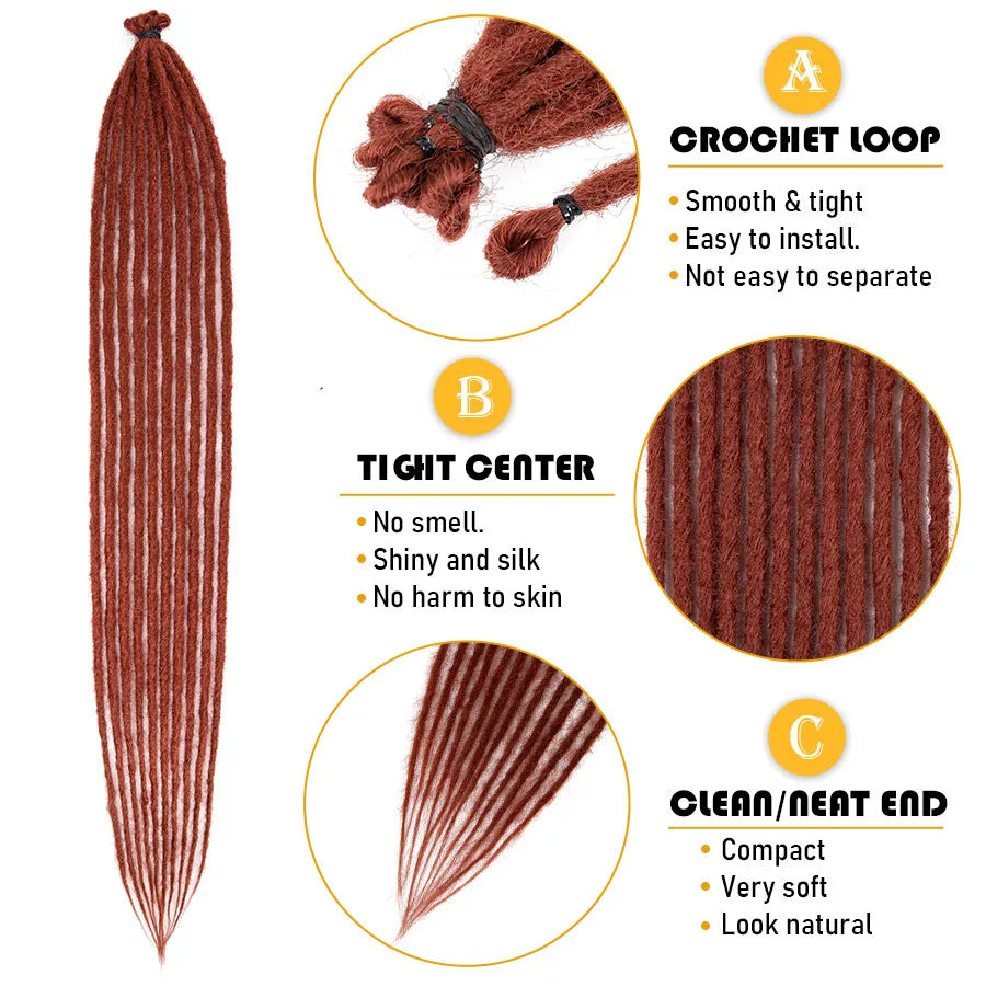 20"36Inch 5Strands Handmade Dreadlocks Extensions Ombre Synthetic Dreads Dreadlocks Twist Braiding Hair Reggae Dreads Braids 
