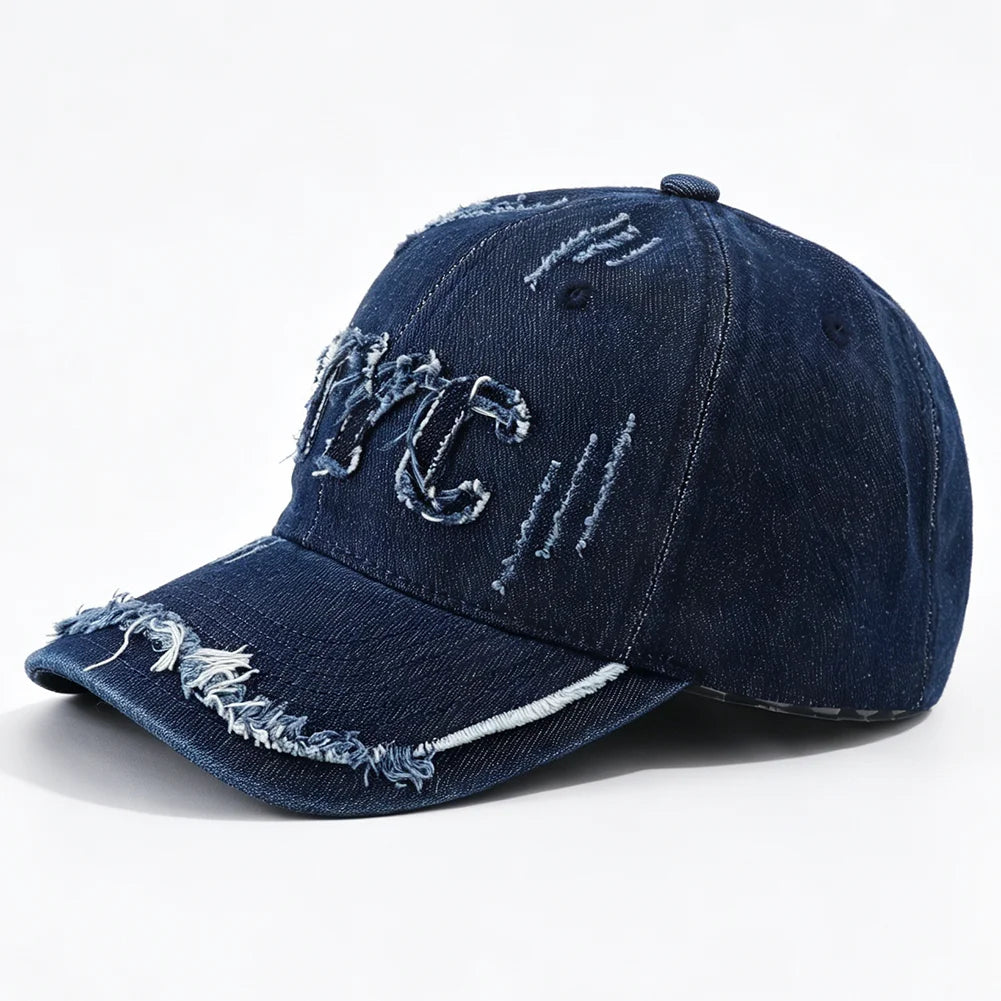 High Quality NYC Embroidery Denim Baseball Cap Unisex Outdoor Sun Protection Hat Adjustable Dad Hats for Women Men Visor Caps