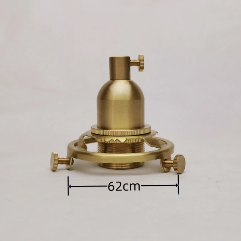 E14 Spiral Brass Light Sockets E12 Retro Ceiling Lamp Base Ceramic All Copper Accessories Lampshade Fixed Threaded Lamp Holder